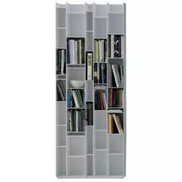 Bibliothèque Random en Bois, Fibre de bois laqué – Couleur Blanc – Designer Neuland
