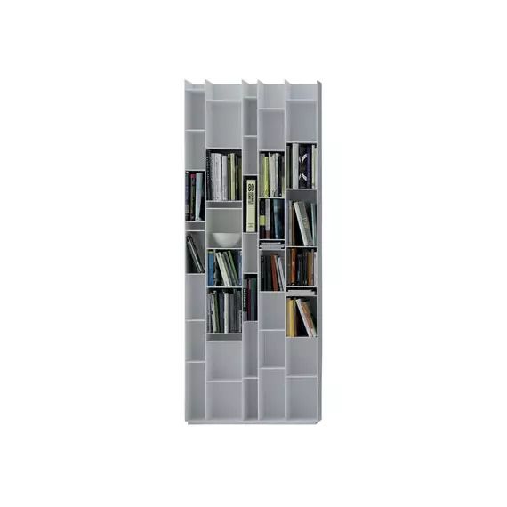 Bibliothèque Random en Bois, Fibre de bois laqué – Couleur Blanc – Designer Neuland