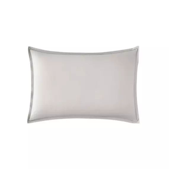 Taie d&rsquo;oreiller en percale de coton gris perle 50×70