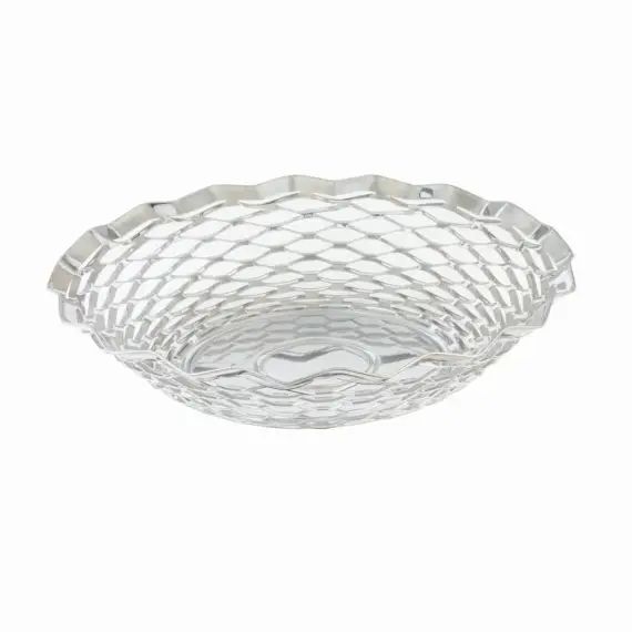 Corbeille à pain ronde 24 cm en inox argent