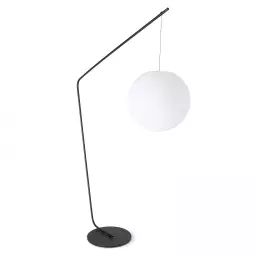 Lampadaire arche ronde en acier gris