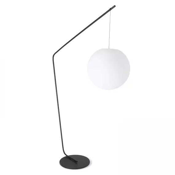 Lampadaire arche ronde en acier gris