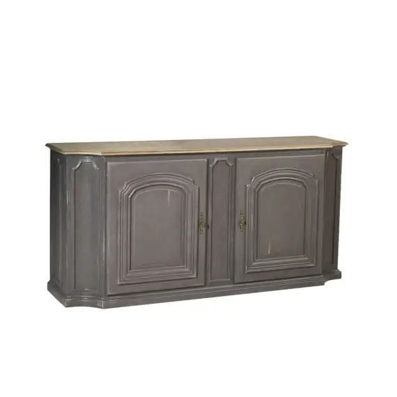 Buffet 2 portes gris anthracite et chêne