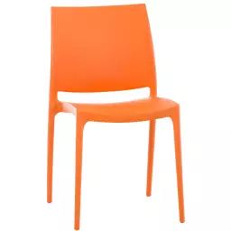 Chaise de jardin empilable résistante aux UV en plastique Orange