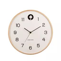 Natural Cuckoo – Horloge murale ronde ø31,5cm – Couleur – Blanc