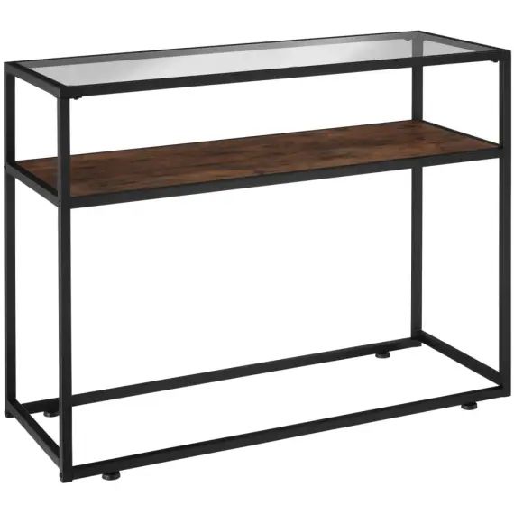 Table console Kilkenny 100x41x80,5cm bois foncé industriel