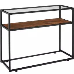 Table console Kilkenny 100x41x80,5cm bois foncé industriel