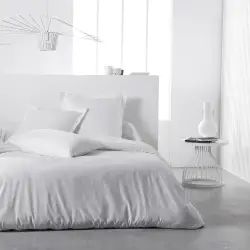 Housse de couette en Coton Blanc 220×240 cm