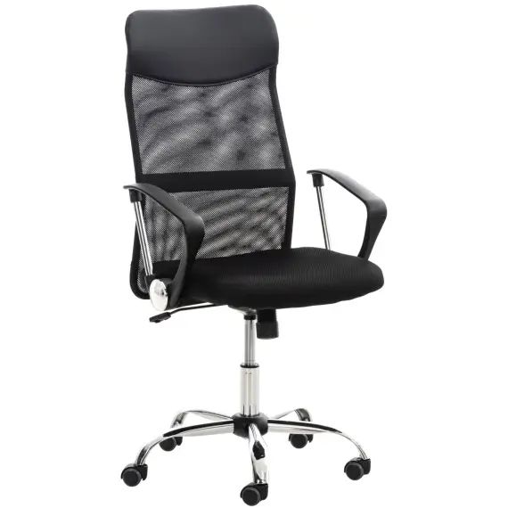 Chaise de bureau réglable pivotant en similicuir Noir
