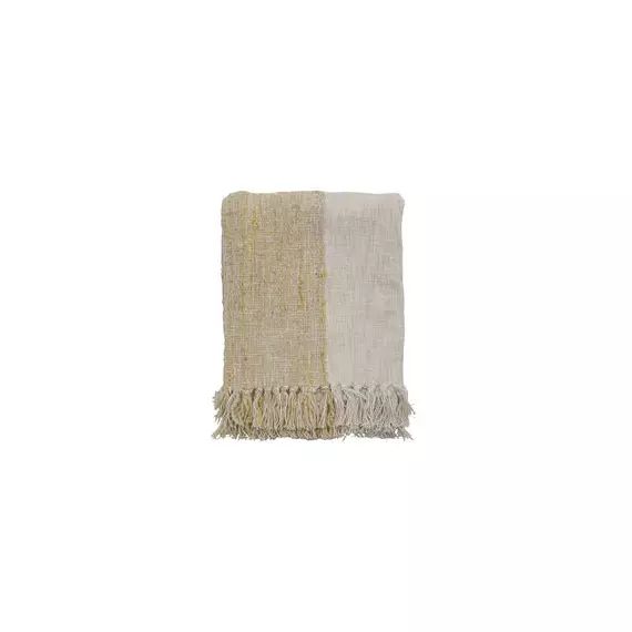 Plaid Plaids en Tissu, Polyester – Couleur Beige – 150 x 125 x 2 cm
