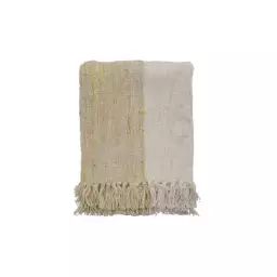Plaid Plaids en Tissu, Polyester – Couleur Beige – 150 x 125 x 2 cm