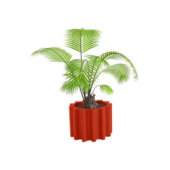 Pot de fleurs Gear en Plastique, polyéthène recyclable – Couleur Rouge – 55 x 55 x 43 cm – Designer Anastasia Ivanuk