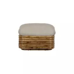 Pouf Bohemian 72 en Tissu – Couleur Blanc – 76.29 x 76.29 x 76.29 cm – Designer Gabriella Crespi