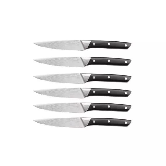 Lot de 6 couteaux en inox noir