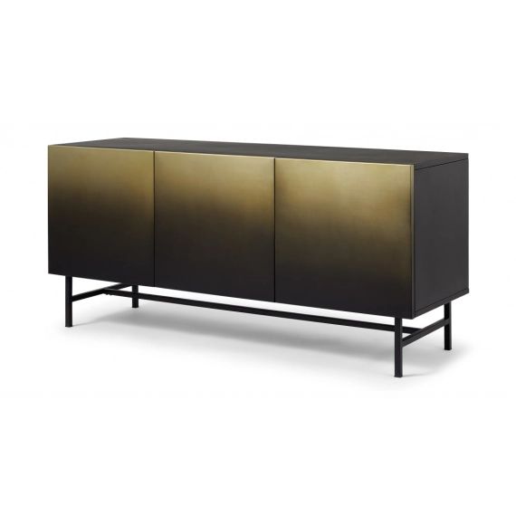 Sulta, grand buffet avec 3 portes, laiton et noir ombré