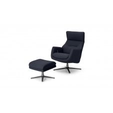 Paxton, fauteuil inclinable et repose-pied, bleu marine