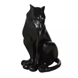 Statue tigre en magnésite recyclée noire H80