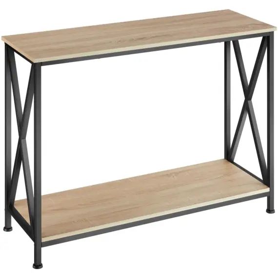 Console Tacoma 100 x 35 x 80,5cm Bois clair industriel, Chêne Sonoma