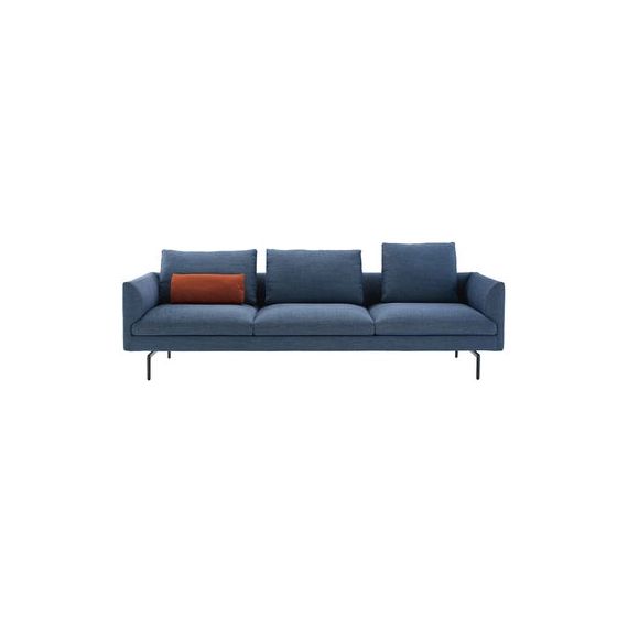Canapé 3 places ou + Flamingo en Tissu, Aluminium verni – Couleur Bleu – 261 x 145.46 x 68 cm – Designer Damian Williamson