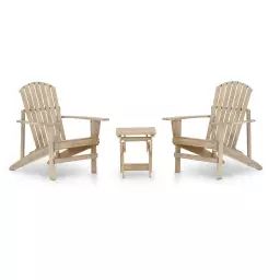 Ensemble de jardin 2 chaises américaines et table d’appoint 40×40