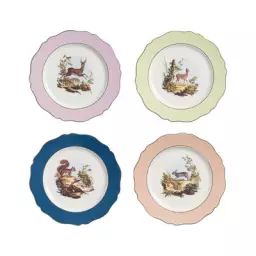 Assiette à dessert Fauna en Céramique, Porcelaine – Couleur Multicolore – 21.5 x 21.5 x 2.5 cm