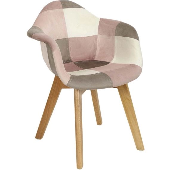 Fauteuil patchwork pour enfants léonie rose