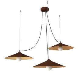 Suspension métal marron corten et feuille d’or interne