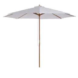 Parasol droit octogonal bois crème