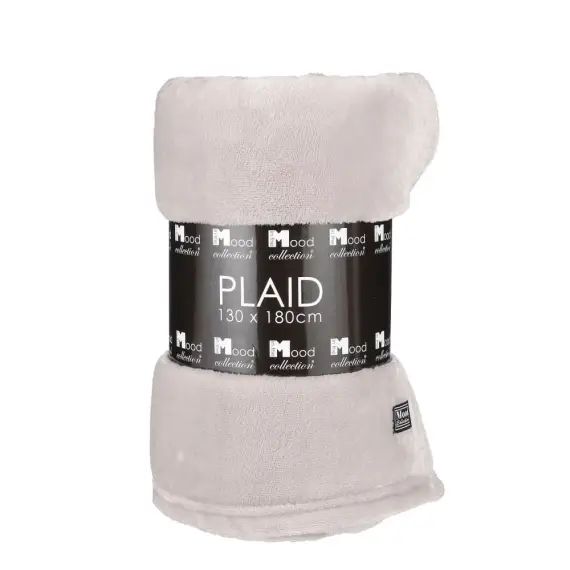 Plaid polaire beige 180×130