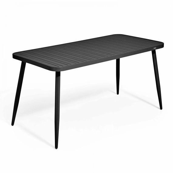 Table de jardin rectangulaire en aluminium noir