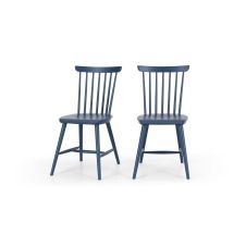 Parlo, lot de 2 chaises, bois teinté bleu ardoise