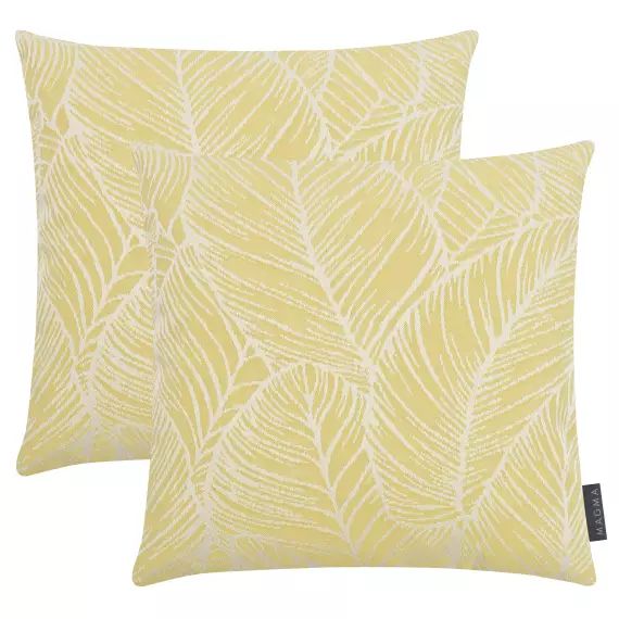 Housses de coussin extérieur dralon motif moutarde – 40×40 – Lot de 2
