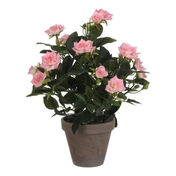Rosier plantes artificielles rose en pot H33