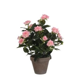 Rosier plantes artificielles rose en pot H33