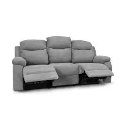 Canapé de relaxation 3 places en tissu BONA – Gris clair – 211 x 90 x 100 cm – Usinestreet