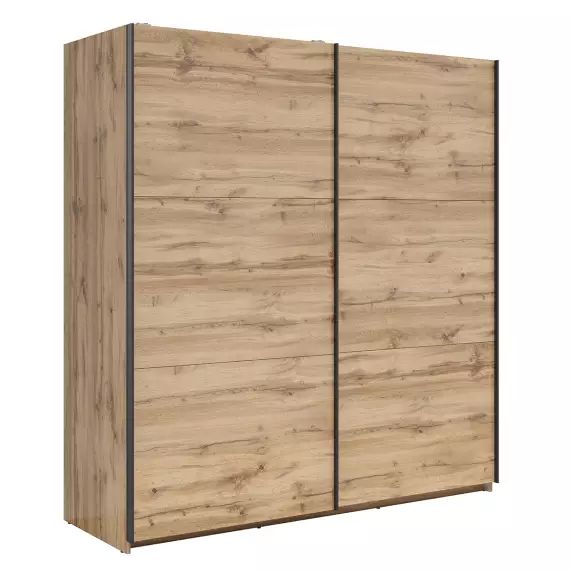 Armoire 2 portes L183 x H195 cm panneaux agglomérés naturel