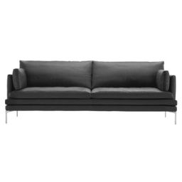 Canapé 3 places ou + William en Tissu, Aluminium poli – Couleur Gris – 224 x 151.1 x 87 cm – Designer Damian Williamson