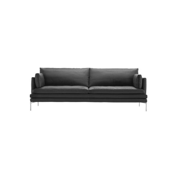 Canapé 3 places ou + William en Tissu, Aluminium poli – Couleur Gris – 224 x 151.1 x 87 cm – Designer Damian Williamson