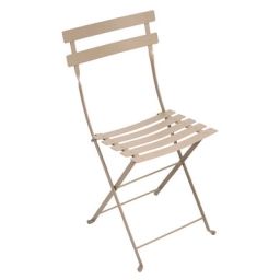 Chaise pliante Bistro en Métal, Acier laqué – Couleur Beige – 45 x 38 x 82 cm – Designer Studio