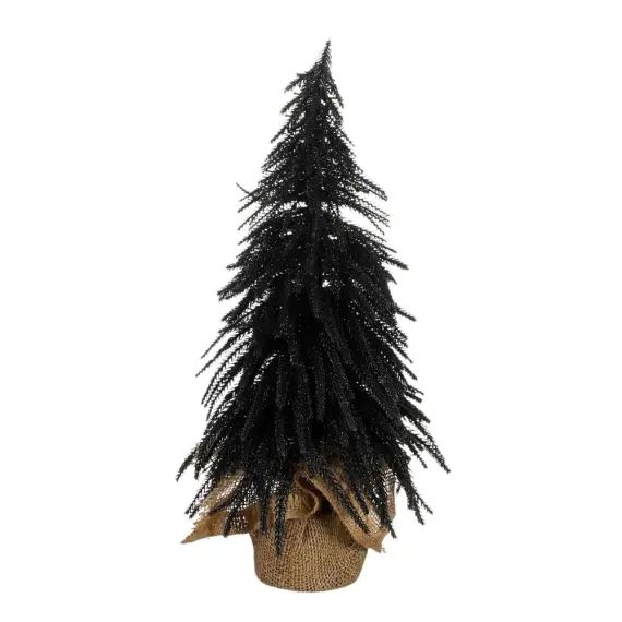 Sapin de noël artificiel avec toile de jute noir H45