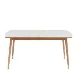 Vejend – Table à manger extensible en bois et céramique 160-200x90cm