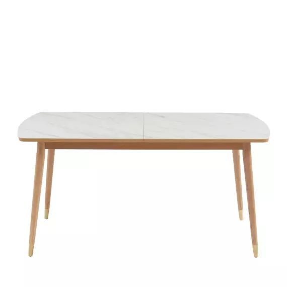 Vejend - Table à Manger Extensible En Bois Et Céramique 160-200x90cm No ...