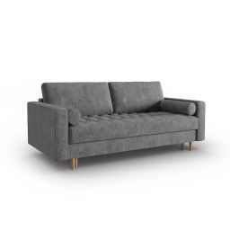 Canapé 3 places en tissu structuré gris