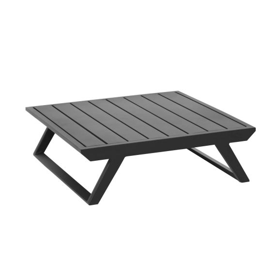 Table basse de jardin carrée en aluminium noir D72