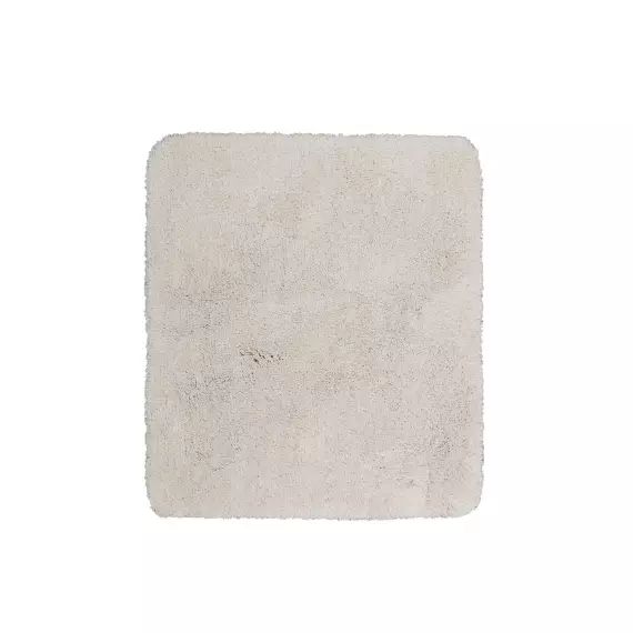 Tapis de bain microfibre très doux uni blanc crème 55×65