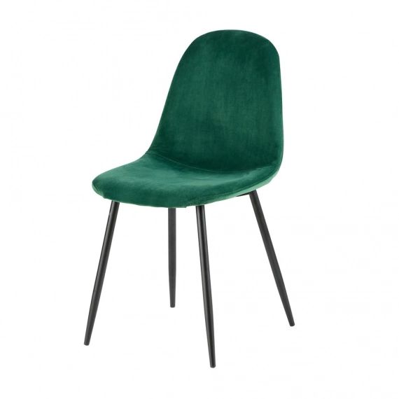 Chaise style scandinave en velours vert sapin Clyde
