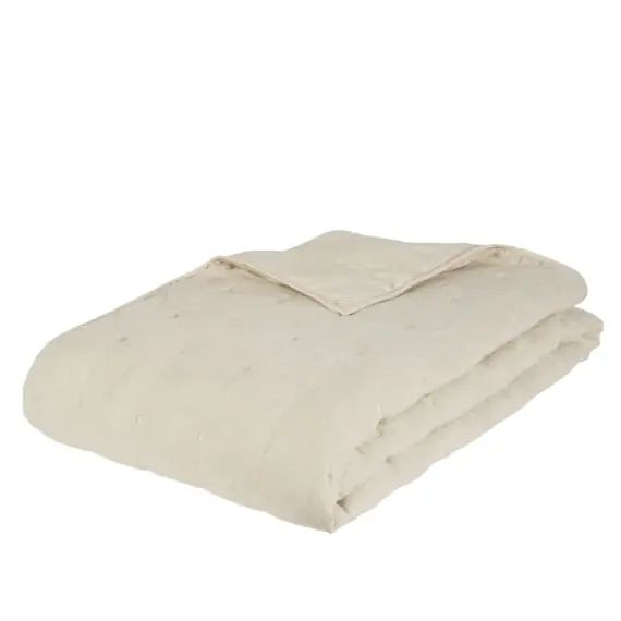 Boutis en gaze de coton recyclé et lin tressés beiges 240×260