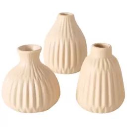 Set de 3 petits vases design en porcelaine beige