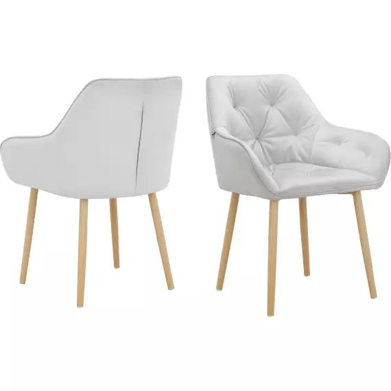 Lot de 2 chaises de salle à manger rembourrées en velours