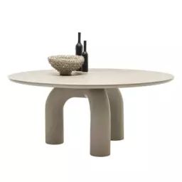Table ronde Elephante en Bois – Couleur Beige – 160 x 160 x 75 cm – Designer Marcantonio